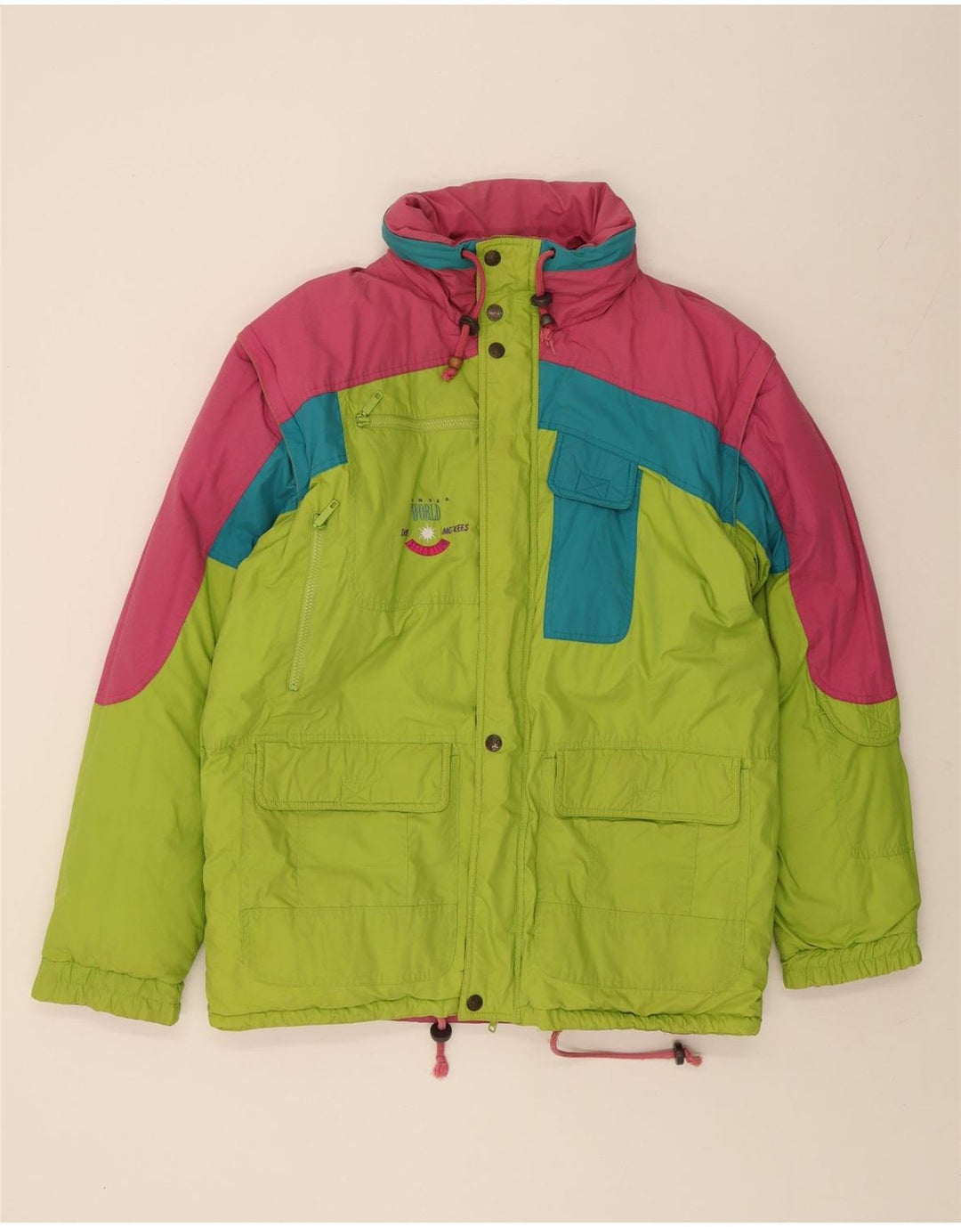 MC Kee's Mens Ski Jacket UK 40 Large Green Colourblock Polyester