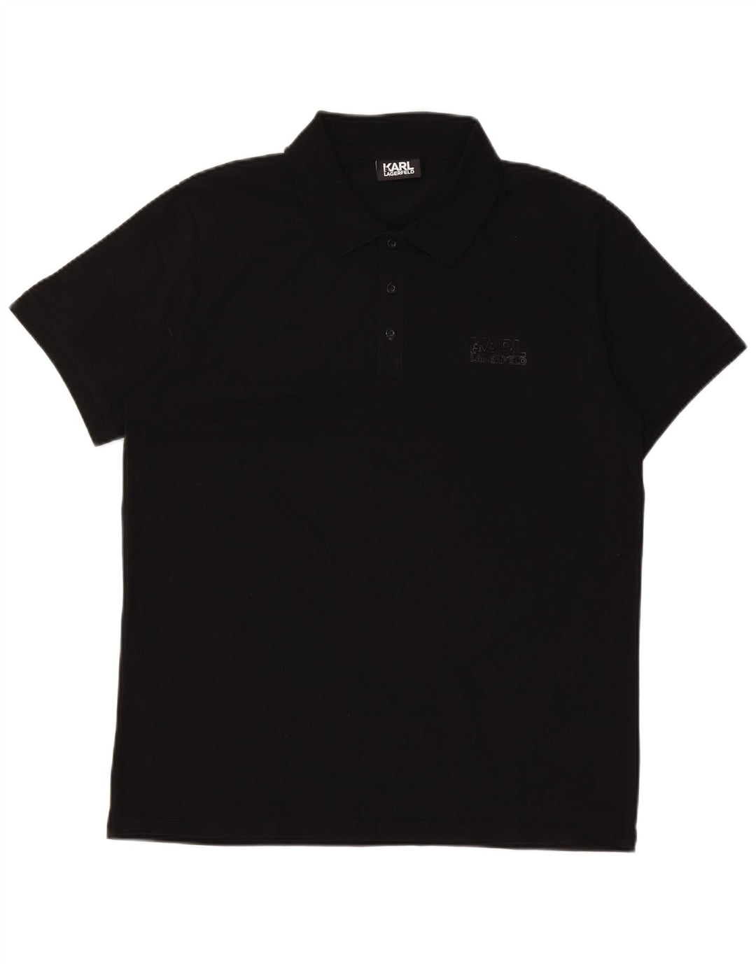 Karl Lagerfeld Mens Polo Shirt Large Black
