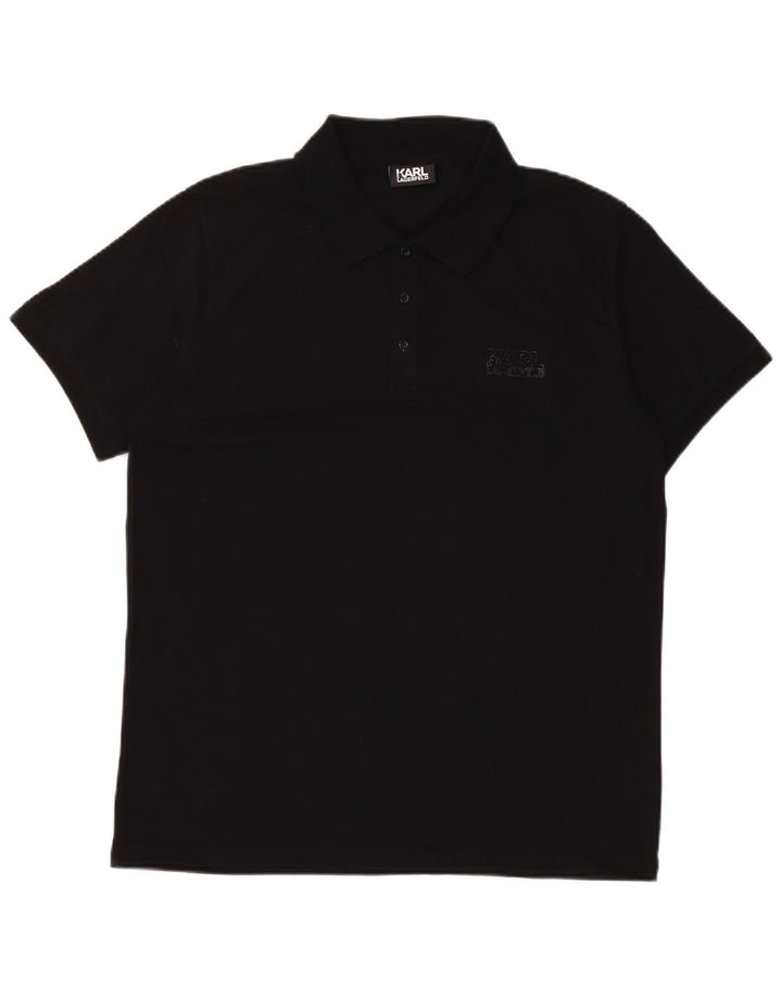 Karl Lagerfeld Mens Polo Shirt Large Black