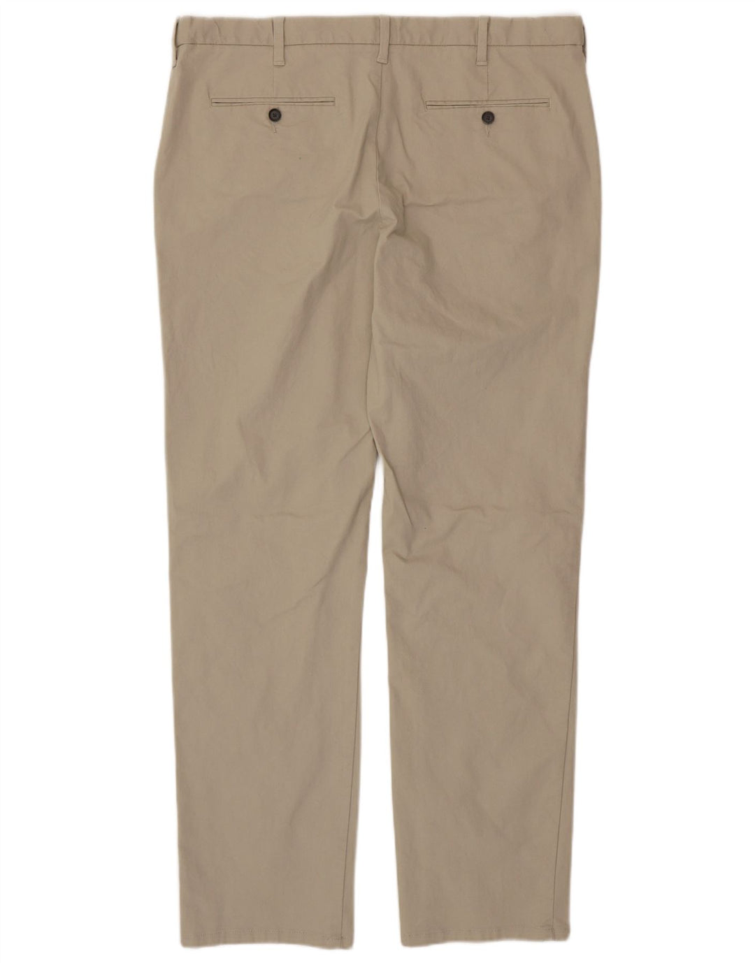 MARKS & SPENCER Mens Straight Chino Trousers W38 L33 Beige Cotton