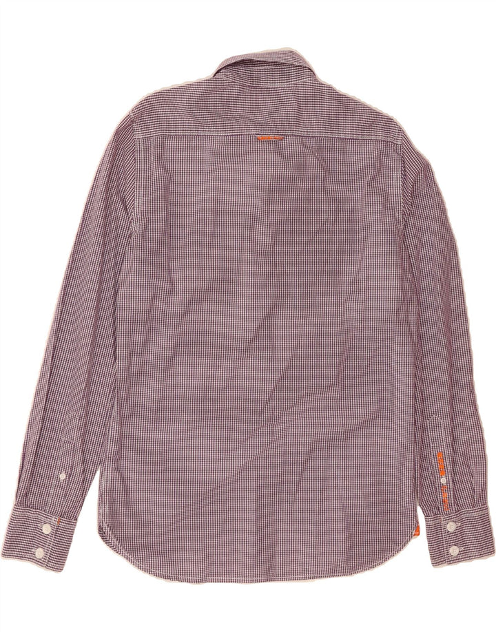 SUPERDRY Mens Shirt Large Purple Gingham Cotton Vintage Superdry and Second-Hand Superdry from Messina Hembry 