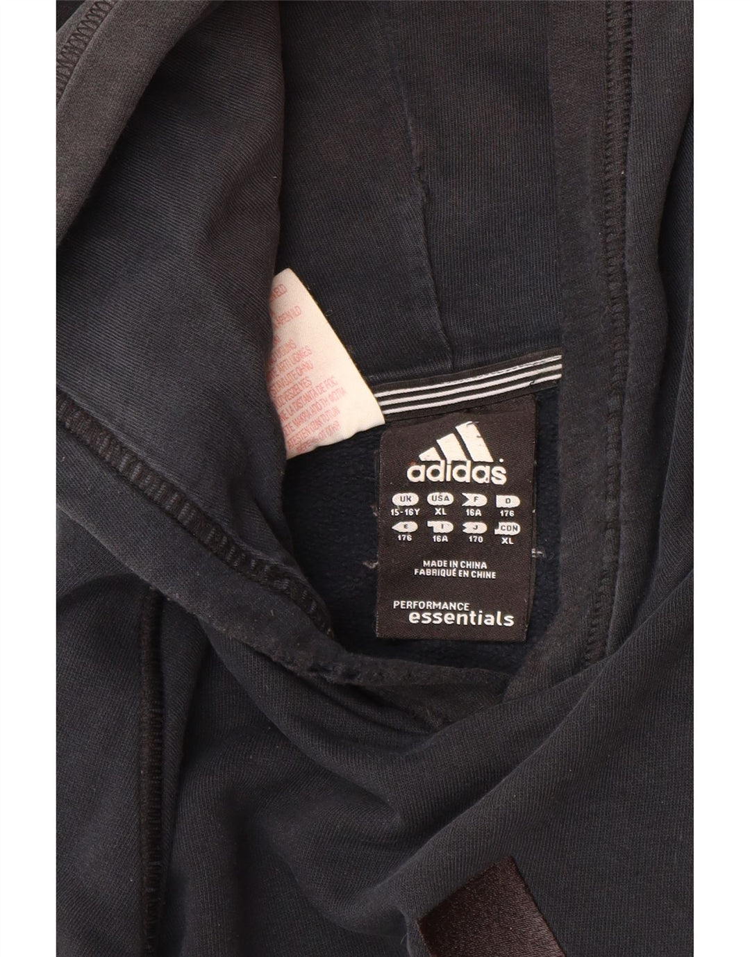 ADIDAS Boys Graphic Hoodie Jumper 15-16 Years Black