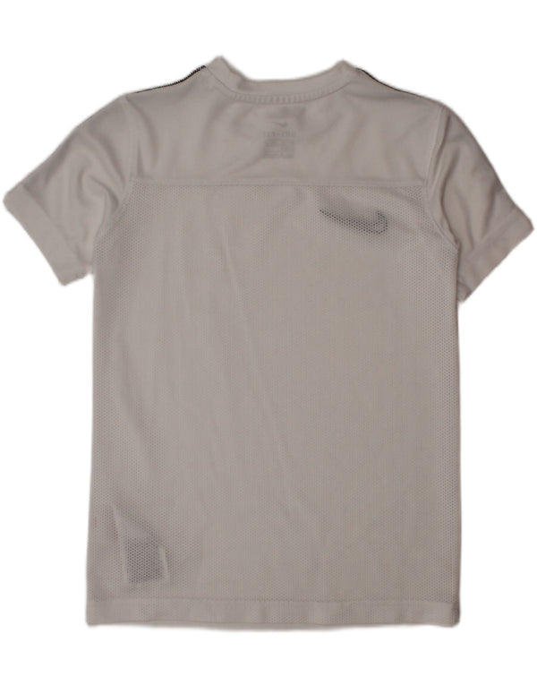 NIKE Boys Dri Fit T-Shirt Top 6-7 Years XS White Colourblock Polyester