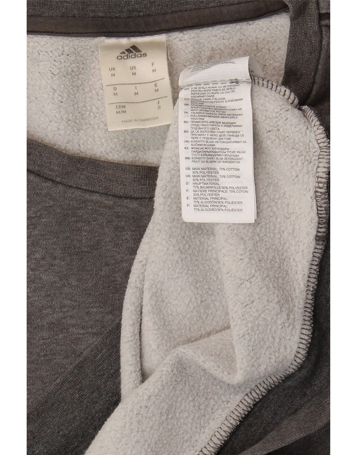 ADIDAS Mens Sweatshirt Jumper Medium Grey Cotton