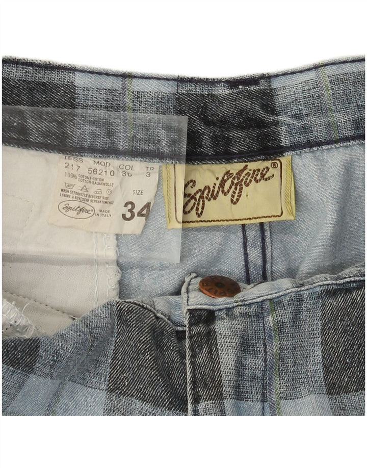 SPITFIRE Womens Tapered Jeans W34 L27  Blue Check Cotton