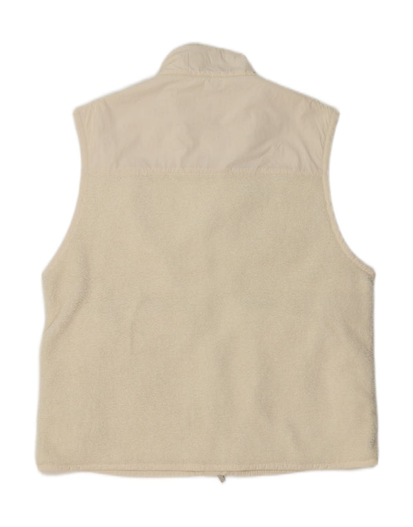 Cos Mens Regular Fit Fleece Gilet UK 40 Large White Polyester