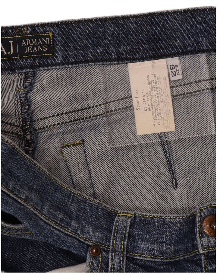 Armani Mens Denim Shorts W32 Medium Blue Cotton