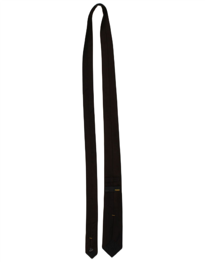 FENDI Mens Tie One Size Brown Silk Classic