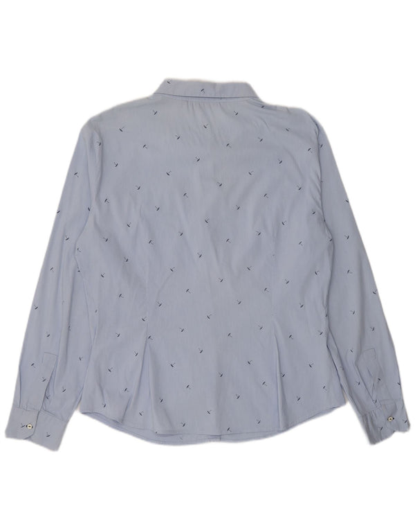 Zara Womens Abstract Pattern Shirt UK 18 XL Blue