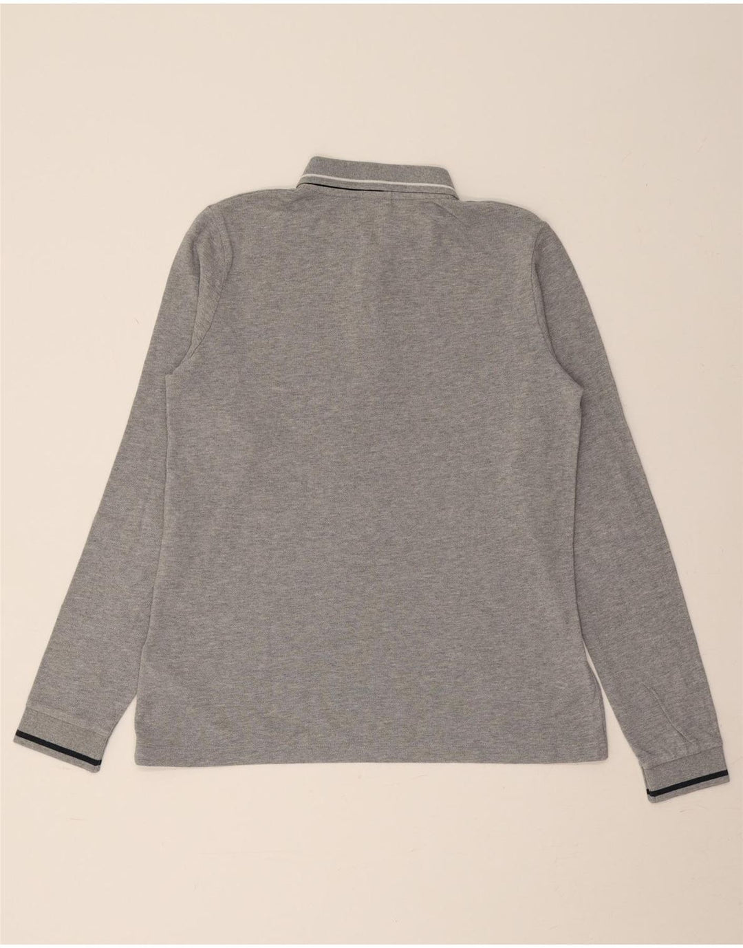 MARINA YACHTING Womens Long Sleeve Polo Shirt UK 14 Medium Grey Flecked