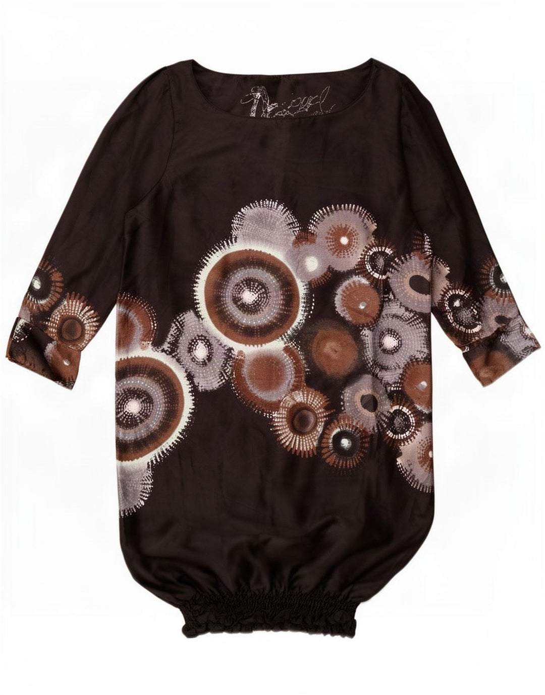 Desigual Womens Graphic Bubble Dress EU 36 Small Black Geometric