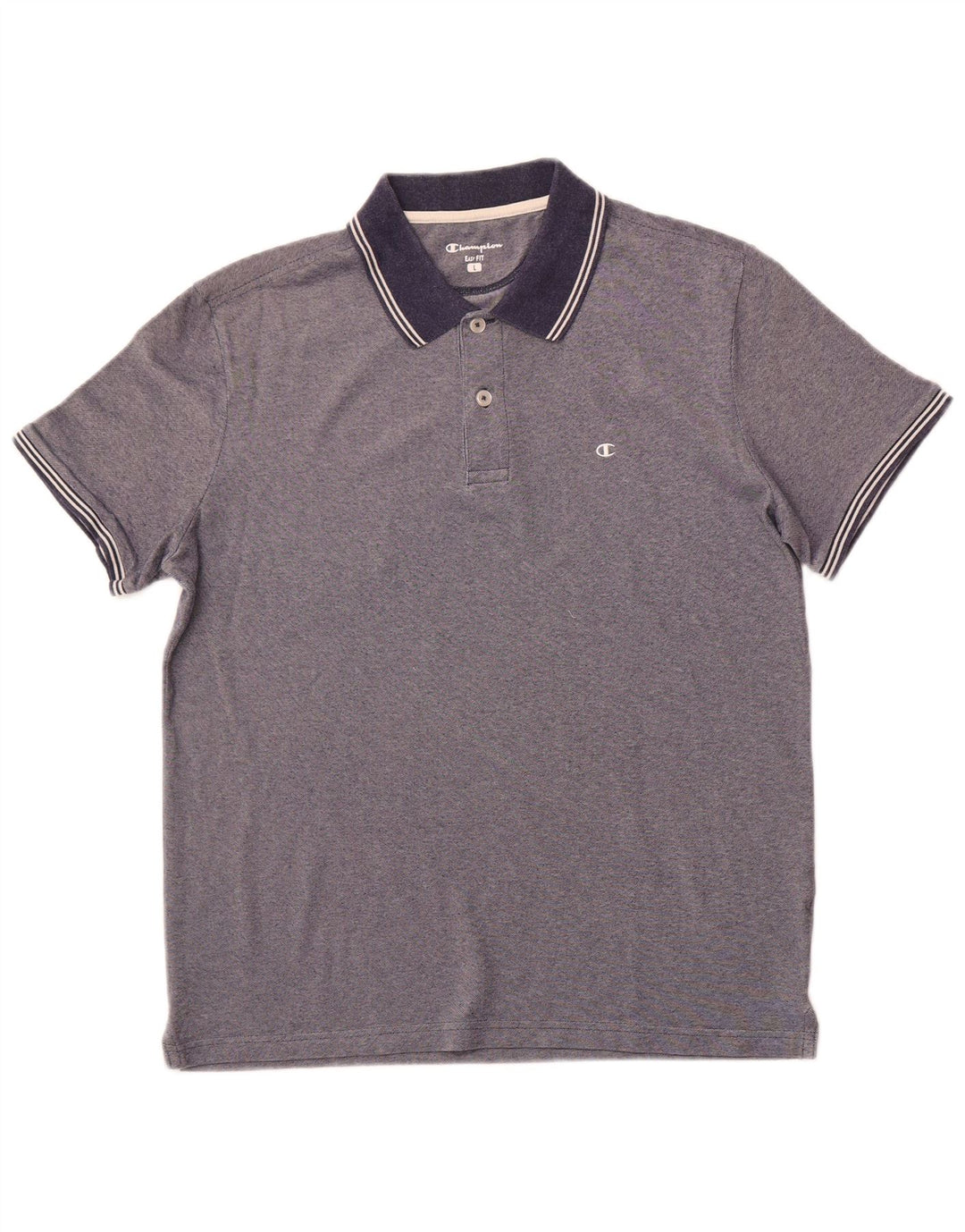 CHAMPION Mens Easy Fit Polo Shirt Large Navy Blue