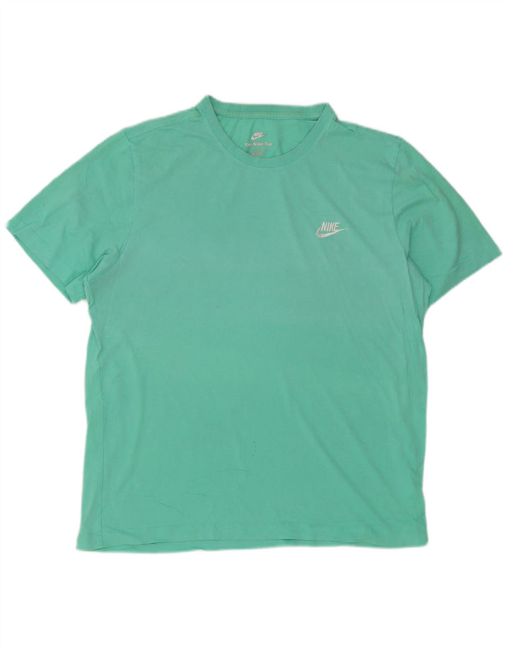 Nike Mens T-Shirt Top XL Turquoise Cotton