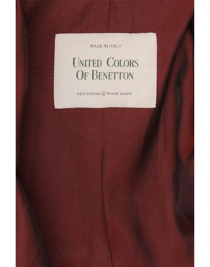 BENETTON Mens Double Breasted Coat UK 44 2XL Black