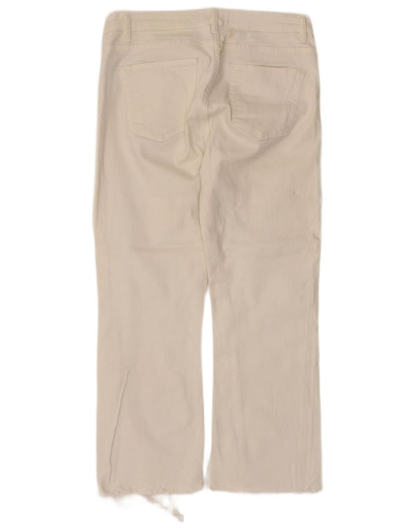ZARA Womens Cropped Jeans EU 40 Medium W30 L25 White Cotton