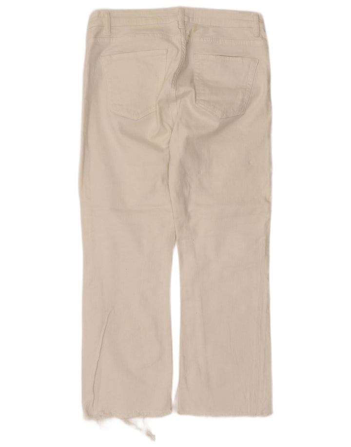 ZARA Womens Cropped Jeans EU 40 Medium W30 L25 White Cotton