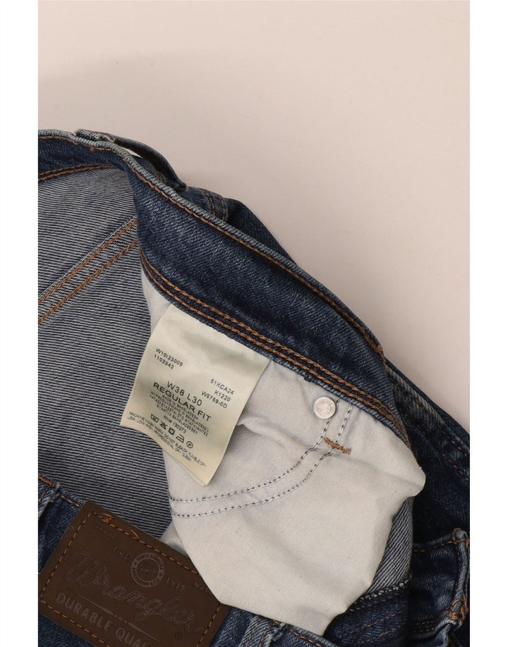 WRANGLER Mens Regular Fit Straight Jeans W38 L30 Blue Cotton