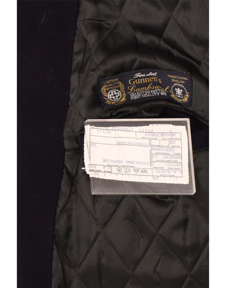 Caesar  Mens Overcoat UK 42 XL Navy Blue Virgin Wool