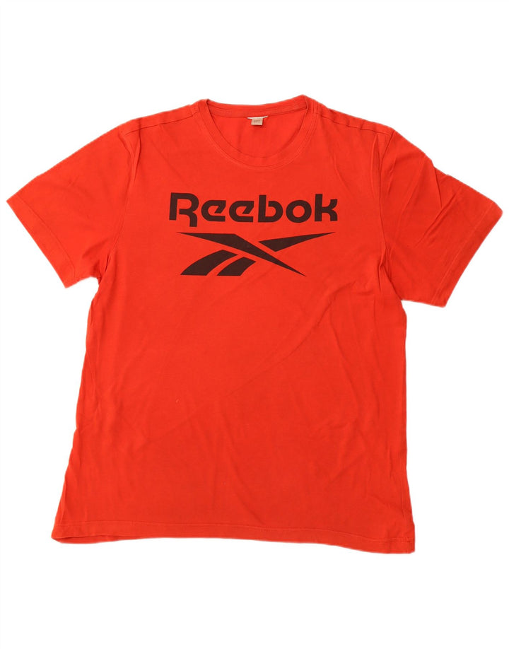 REEBOK Mens Graphic T-Shirt Top Medium Orange