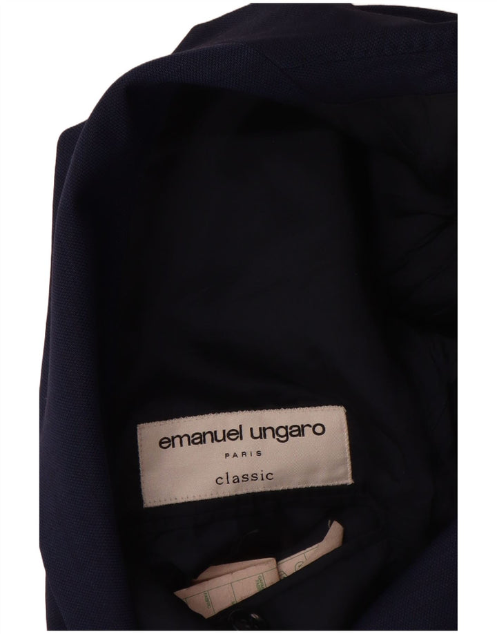 EMANUEL UNGARO Mens 3 Button Blazer Jacket IT 50 Large Navy Blue