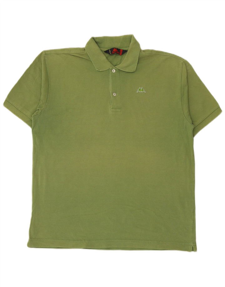 KAPPA Mens Polo Shirt Large Green Cotton