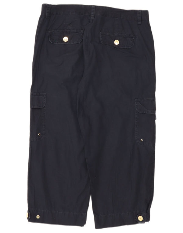 Chaps Womens Straight Capri Cargo Trousers US 8 Medium W32 L21 Navy Blue