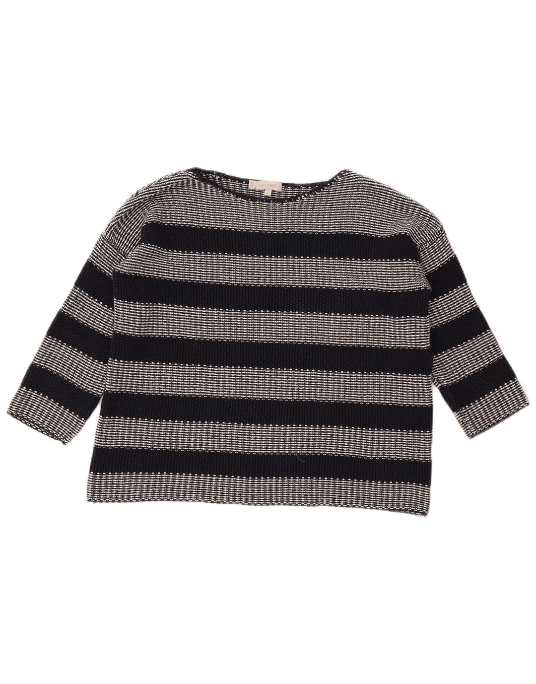 HOBBS Womens Oversized Crop Boat Neck Jumper Sweater UK 10 Small Black