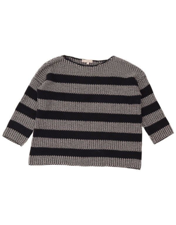 HOBBS Womens Oversized Crop Boat Neck Jumper Sweater UK 10 Small Black