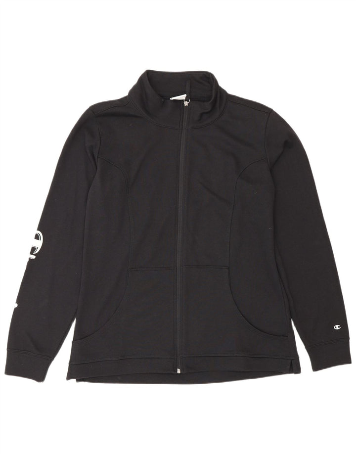 Champion Mens Graphic Tracksuit Top Jacket XL Black Cotton