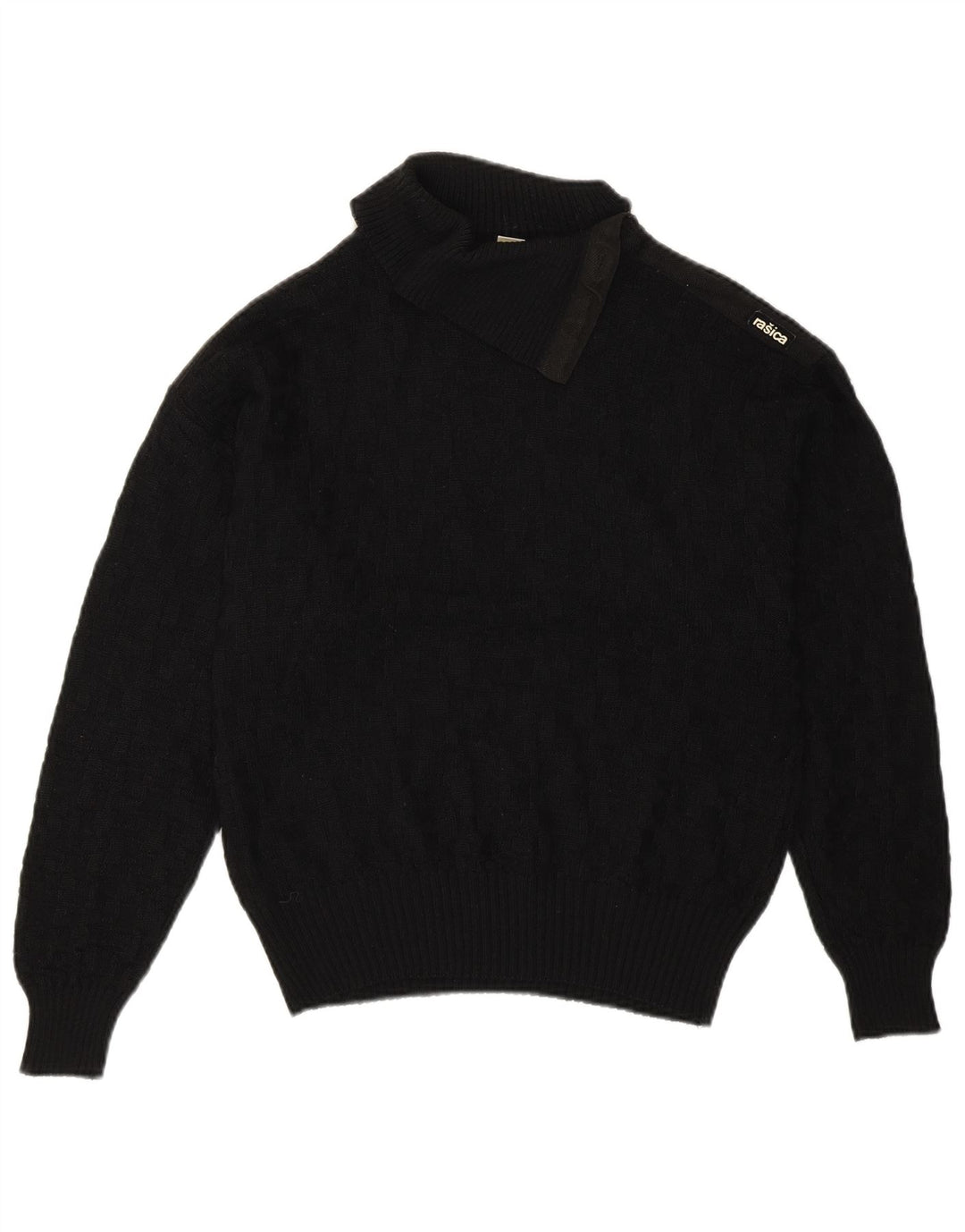 RASICA Womens Roll Neck Jumper Sweater UK 14 Medium Black
