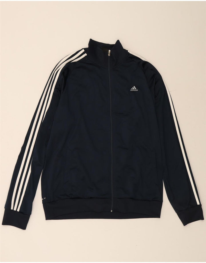 ADIDAS Mens Climalite Tracksuit Top Jacket XL Navy Blue Polyester