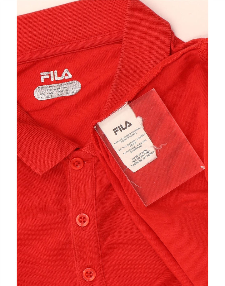 Fila Mens Polo Shirt 2XL Red Cotton