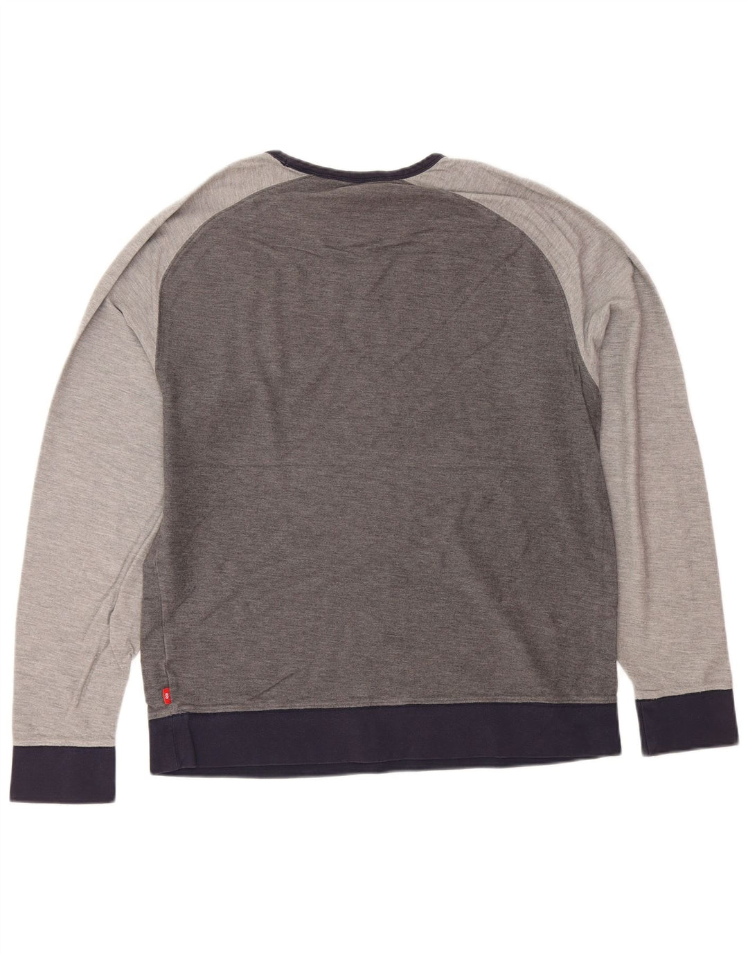 IZOD Mens Sweatshirt Jumper Medium Grey Colourblock Cotton