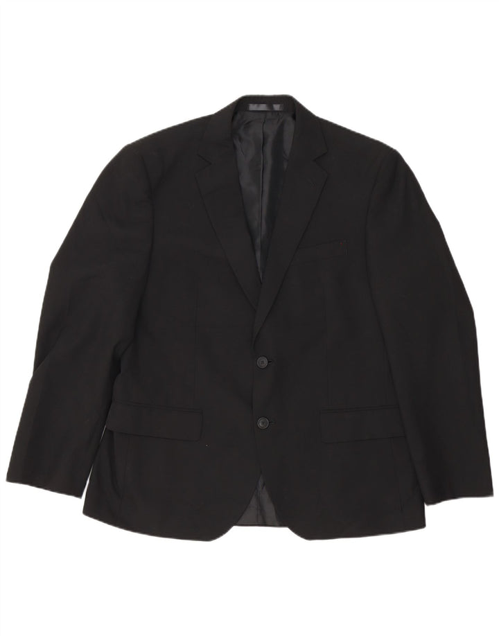 Marks & Spencer Mens Short 2 Button Blazer Jacket UK 40 Medium Black