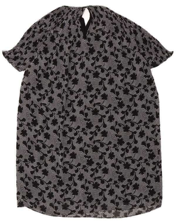 MICHAEL KORS Womens Oversized Shift Dress UK 14 Medium Black Floral