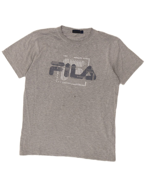 Fila Mens Graphic T-Shirt Top Medium Grey Cotton