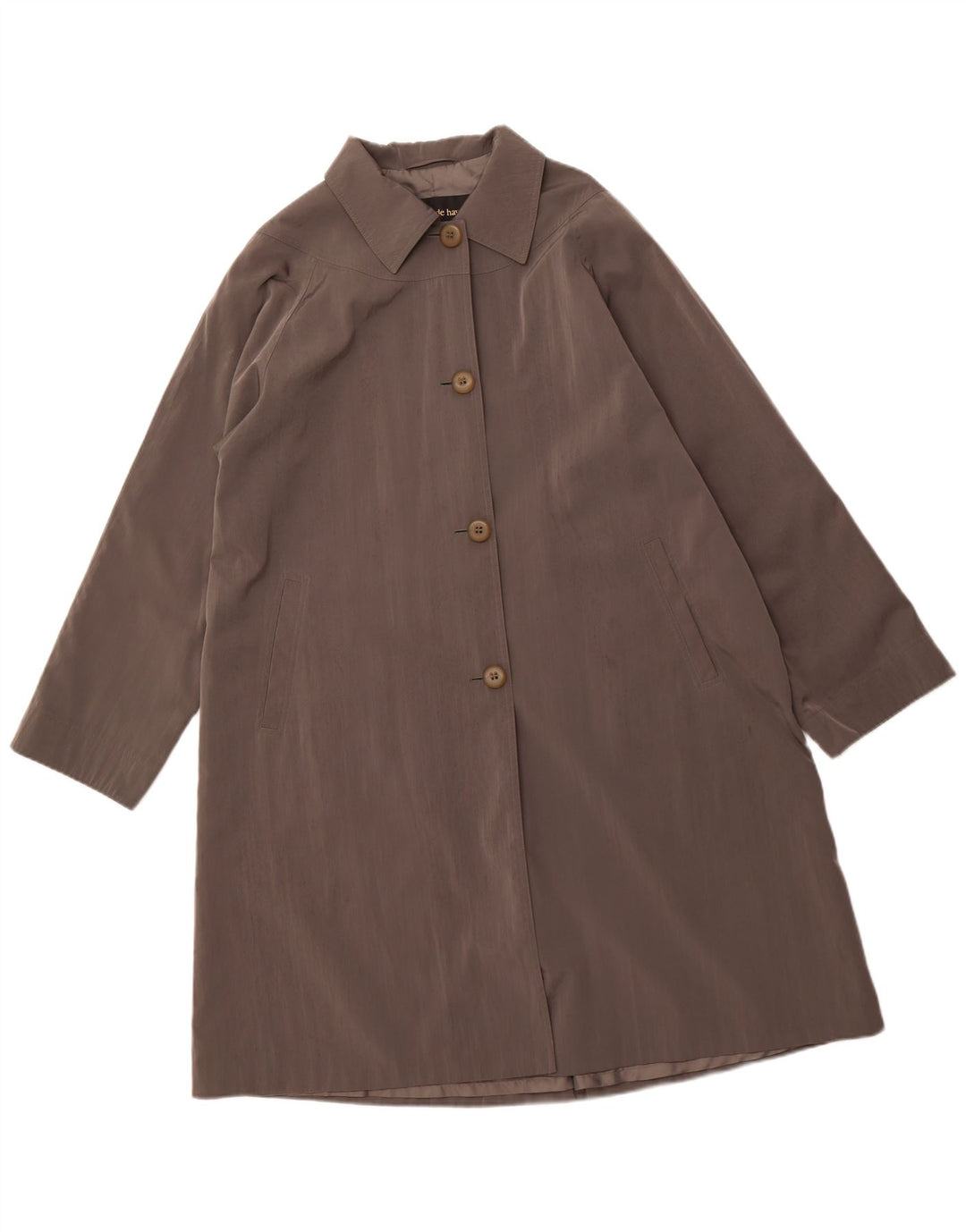 CLAUDE HAVREY Womens Overcoat UK 16 Large Grey Polyester