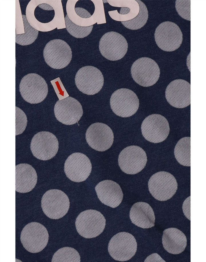 Adidas Womens Graphic Sweatshirt Jumper UK 10 Small Blue Polyester