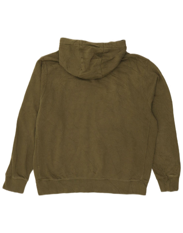 Nike Mens Hoodie Jumper Large Khaki Cotton