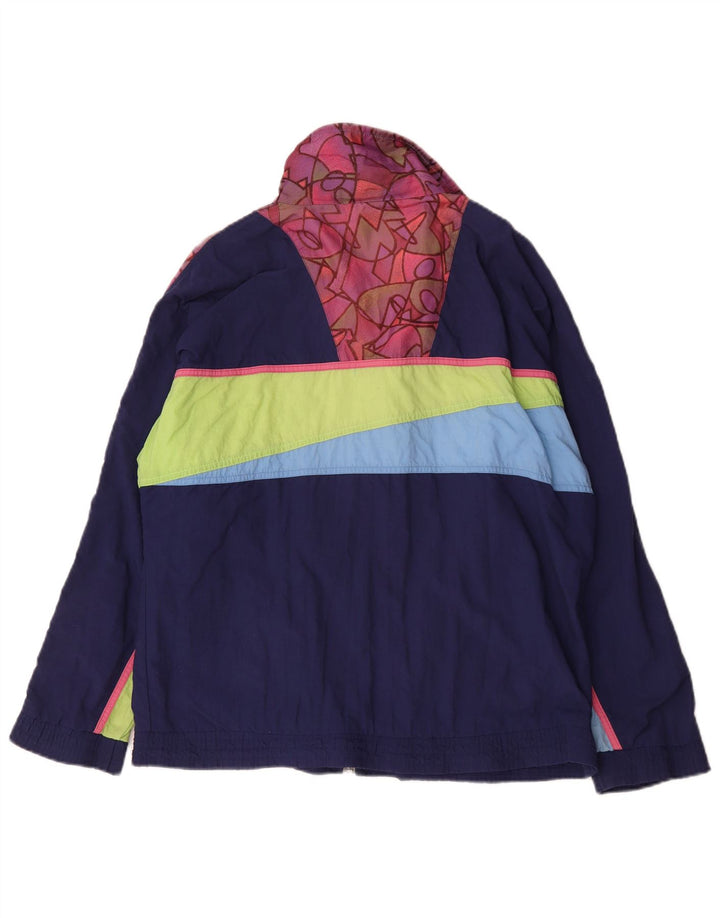 Lotto Mens Graphic Tracksuit Top Jacket Medium Navy Blue Colourblock