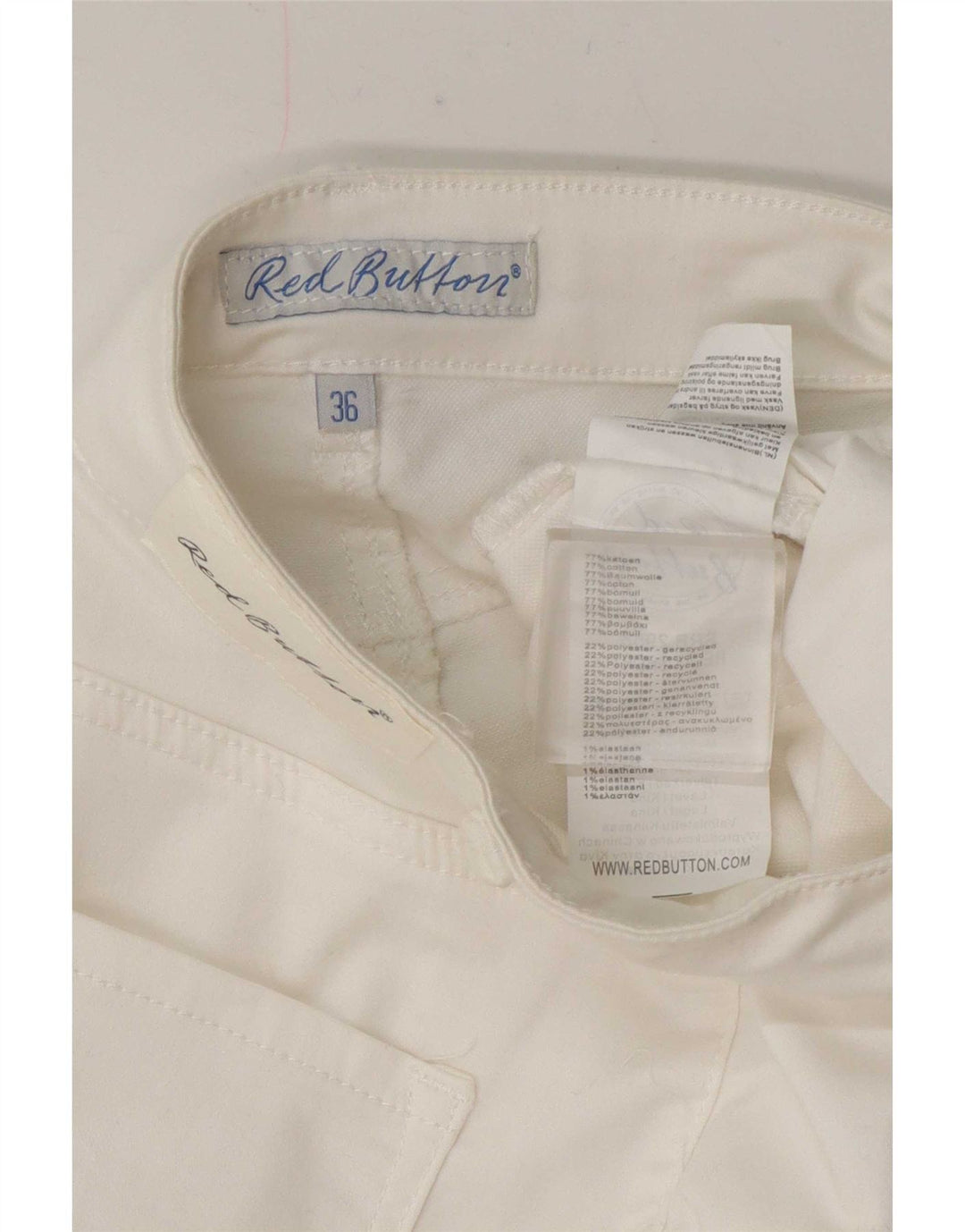 Red Button Womens Casual Shorts EU 36 Small W27 White Cotton