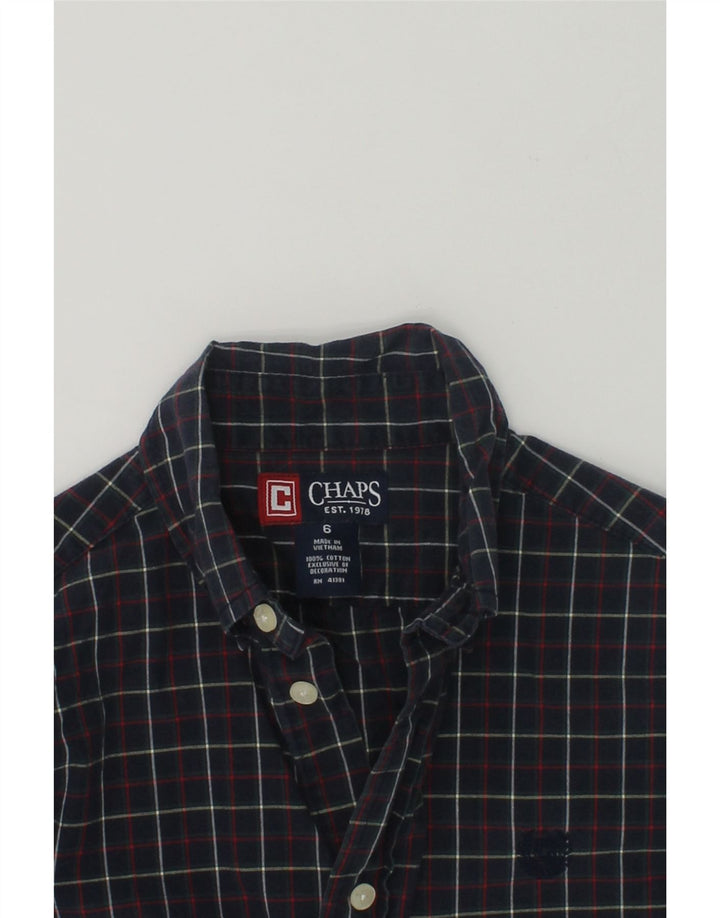 CHAPS Boys Shirt 5-6 Years Navy Blue Check Cotton | Vintage Chaps | Thrift | Second-Hand Chaps | Used Clothing | Messina Hembry 