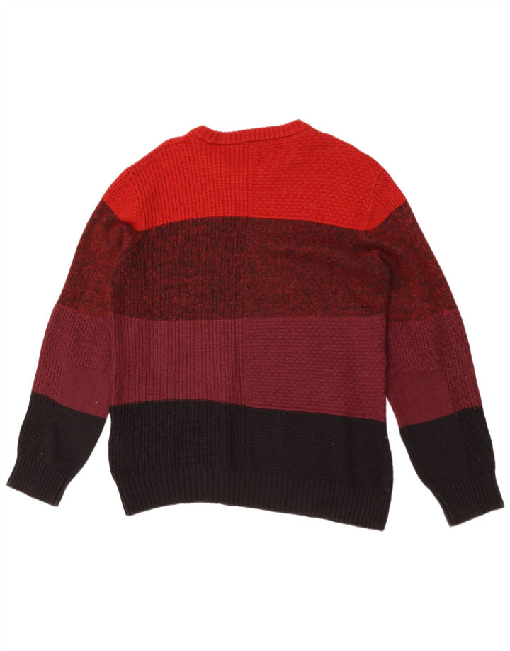 Diesel Mens Crew Neck Jumper Sweater Medium Multicoloured Colourblock