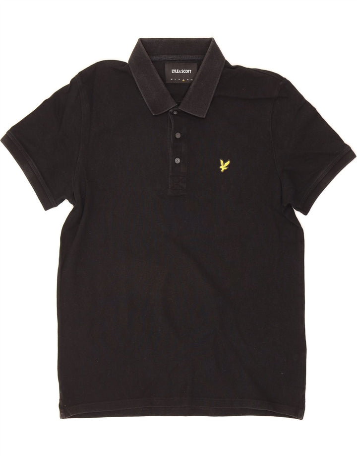 LYLE & SCOTT Mens Polo Shirt Large Black Cotton Vintage Lyle & Scott and Second-Hand Lyle & Scott from Messina Hembry 