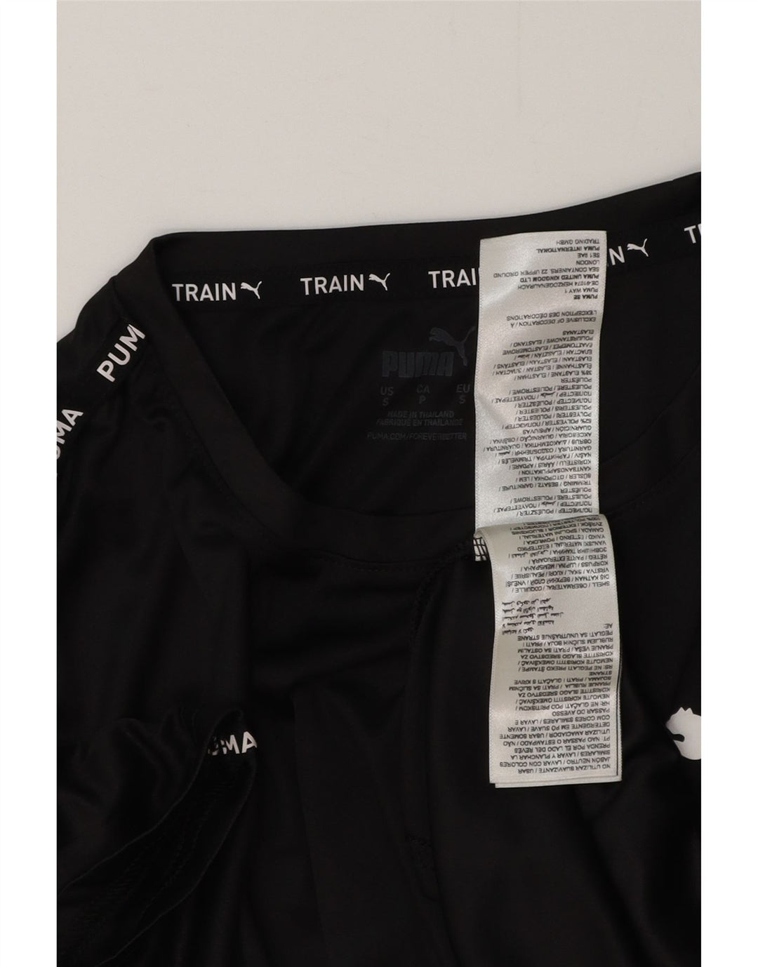 PUMA Mens Graphic T-Shirt Top Small Black Polyester