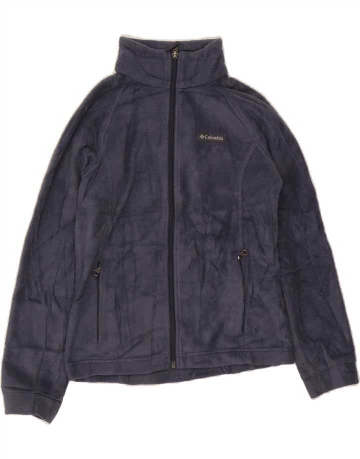 COLUMBIA Girls Fleece Jacket 10-11 Years Medium Navy Blue Polyester Vintage Columbia and Second-Hand Columbia from Messina Hembry 