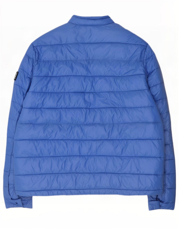 Dkny Mens Padded Jacket UK 44 2XL Blue Nylon