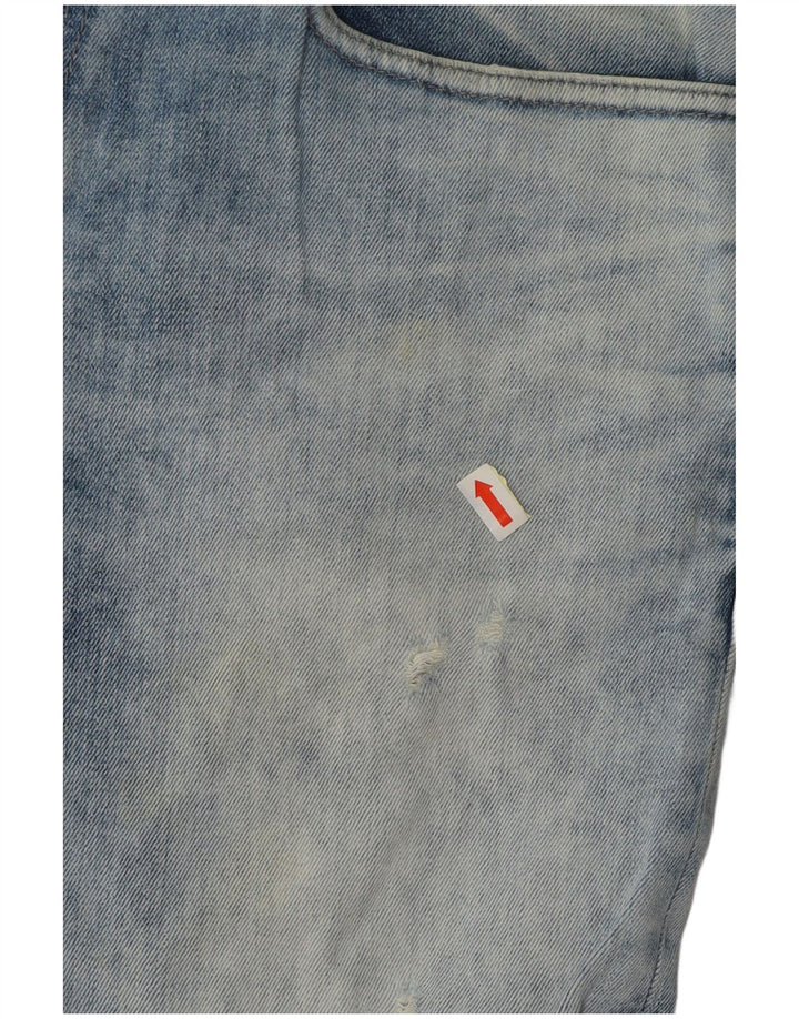 CALVIN KLEIN Mens Distressed Skinny Jeans 33 L32  Blue Cotton
