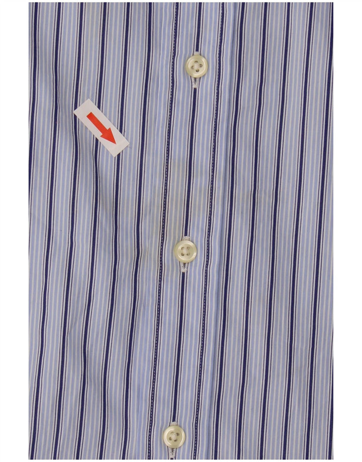 Polo Ralph Lauren Mens Shirt Medium Blue Striped Cotton