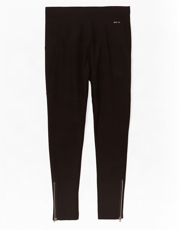 Nike Womens Dri Fit Leggings UK 12 Medium Black Polyester